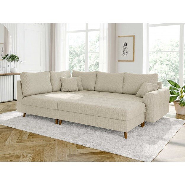 Kampinė sofa Ariella  – stilingas komfortas su skandinavišku prieskoniu