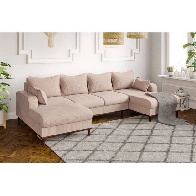 Kampinė sofa Beata U su miegama funkcija – universalumas ir komfortas viename