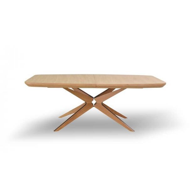 Išskleidžiamas valgomojo stalas su masyviomis medinėmis kojomis (tik stalas)