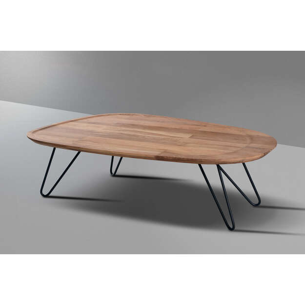 Kavos staliukas „FARO“ iš masyvaus ąžuolo su metalinėmis kojomis (tik staliukas) 2