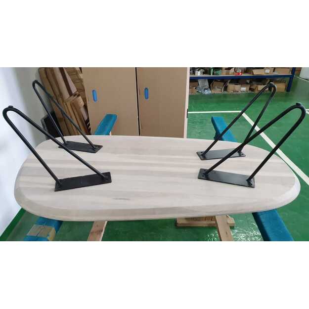 Kavos staliukas „FARO“ iš masyvaus ąžuolo su metalinėmis kojomis (tik staliukas) 1