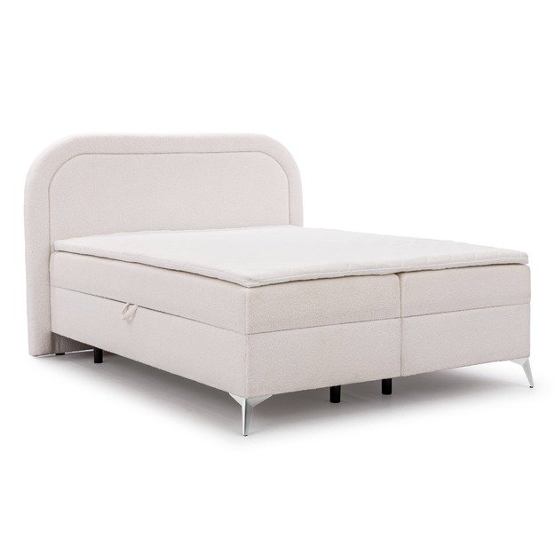 Dvigulė lova Ornes – su patalynės dėžėmis, aukštomis kojelėmis ir apvalintu galvūgaliu