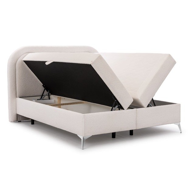 Dvigulė lova Ornes – su patalynės dėžėmis, aukštomis kojelėmis ir apvalintu galvūgaliu 1