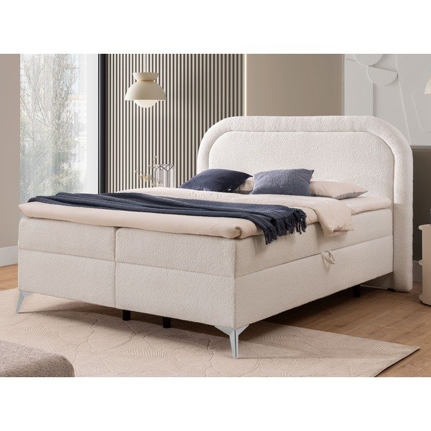 Dvigulė lova Ornes – su patalynės dėžėmis, aukštomis kojelėmis ir apvalintu galvūgaliu 8