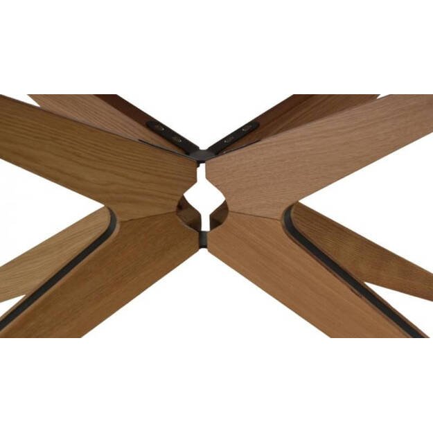 Išskleidžiamas valgomojo stalas su ąžuolo faneruote ir masyviomis medinėmis kojomis (tik stalas) 2