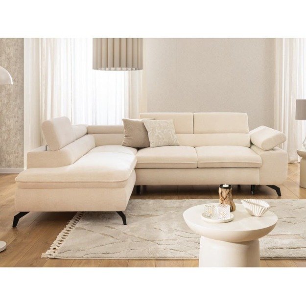 Kampinė sofa Marbeya – su miego funkcija, patalynės dėže ir reguliuojamais galvos atlošais 8