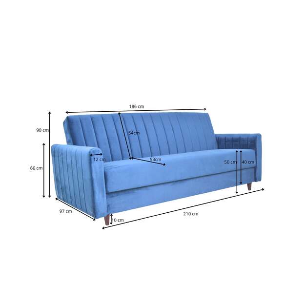 Sofa-lova COMO – miego funkcija, patalynės dėžė, 210 cm plotis 9