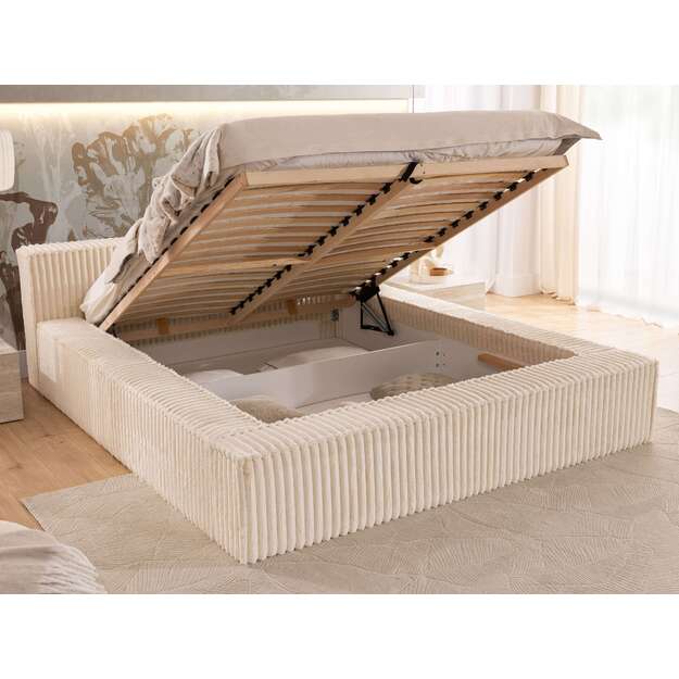 Dvigulė lova CLOE – moderni lova su pakeliamomis grotelėmis ir talpia patalynės dėže (tik lova) 5