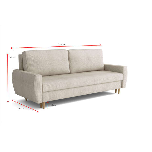 Sofa-lova NETRO – miego funkcija, patalynės dėžė, 218 cm plotis 4