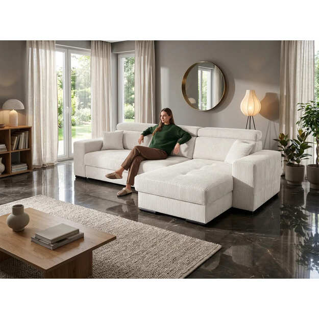 Minkštas kampas KMDina – su miego funkcija, patalynės dėže ir elegantišku dizainu 15