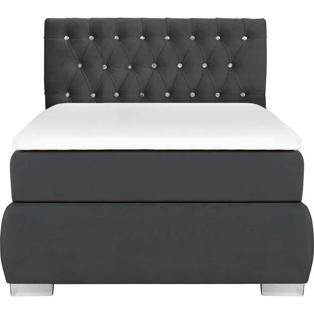 Viengulė lova RUMBA – prabangi kontinentinė lova su čiužiniu ir antčiužiniu (90x200 cm)