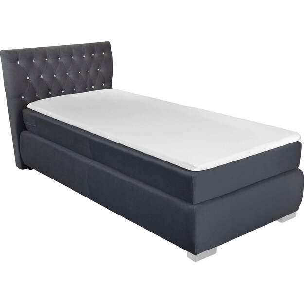 Viengulė lova RUMBA – prabangi kontinentinė lova su čiužiniu ir antčiužiniu (90x200 cm) 1