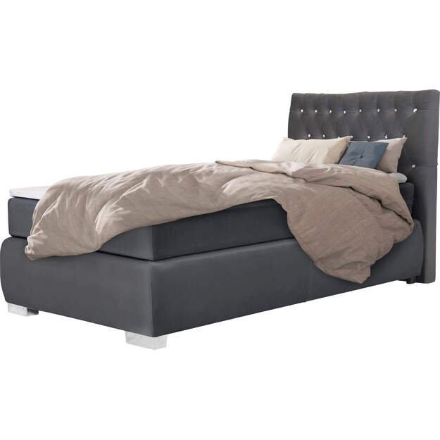 Viengulė lova RUMBA – prabangi kontinentinė lova su čiužiniu ir antčiužiniu (90x200 cm) 5