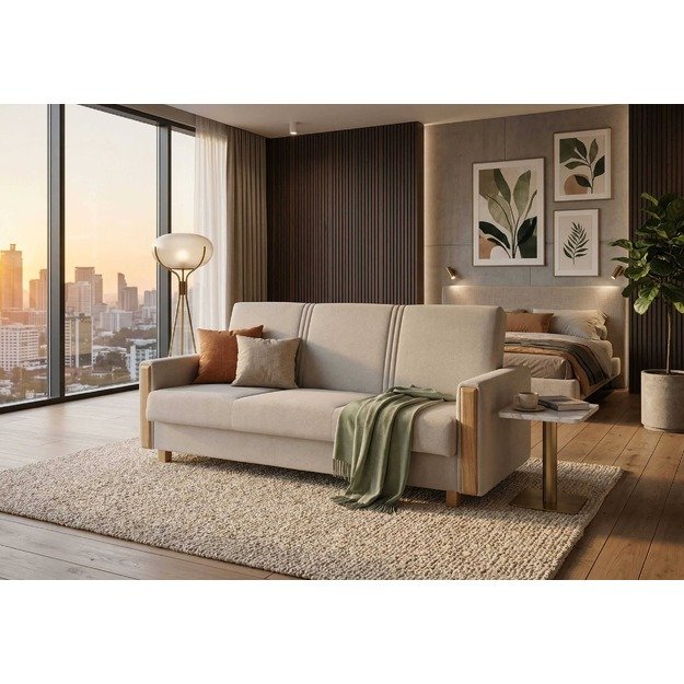 Sofa-lova SOLE – miego funkcija, patalynės dėžė, 215 cm plotis 1