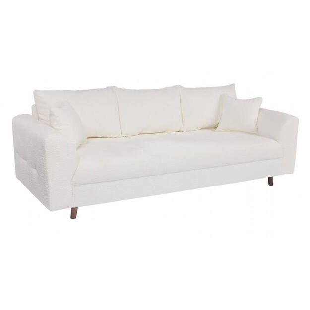 Sofa Ariella – erdvi ir elegantiška trivietė sofa su aukštomis medinėmis kojelėmis