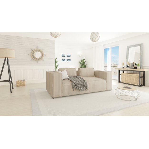 Dvivietė sofa Cloe - 196 cm, minkštos nugaros pagalvės, kasdieniam poilsiui