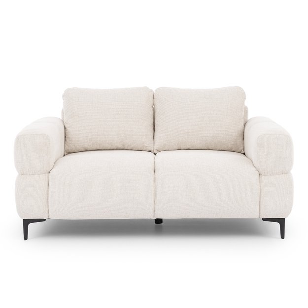 Dvivietė sofa Helio - moderni, aukštesnės kojelės, minkštos pagalvės