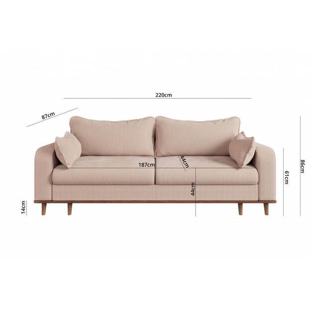 Keturvietė sofa Beata su miegama funkcija – stilingas sprendimas dienai ir nakčiai