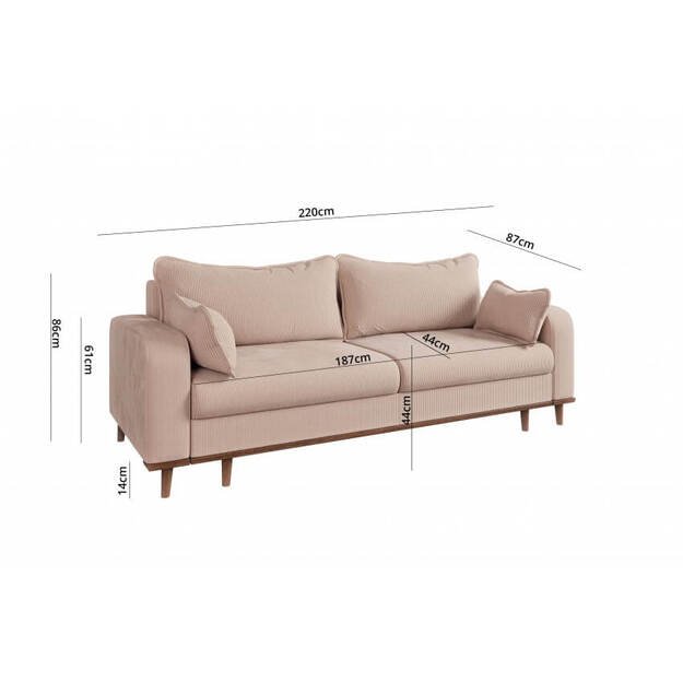 Keturvietė sofa Beata su miegama funkcija – stilingas sprendimas dienai ir nakčiai