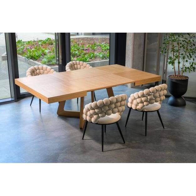 Kvadratinis išskleidžiamas stalas su ąžuolo faneruote dengtu paviršiumi ( tik stalas ) 2