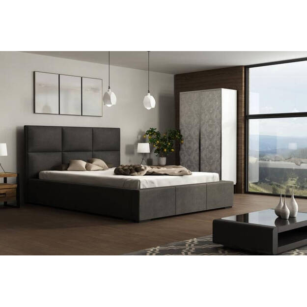 Lova IBIZA su pakeliamu mechanizmu ir patalynės dėže – moderni, minkšta miegamojo lova (tik lova) 1