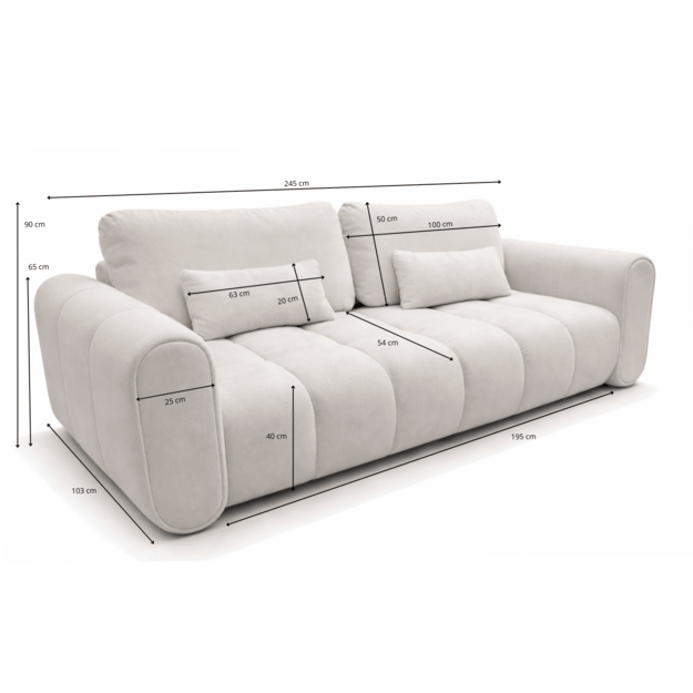 Sofa-lova SOUTH – miego funkcija, patalynės dėžė, 245 cm plotis 5