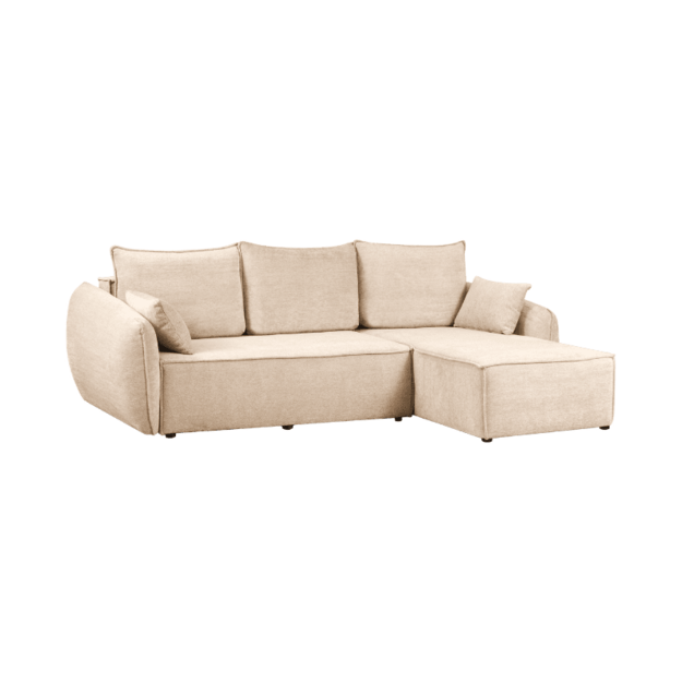 Minkštas kampas SELLMA – miego funkcija, 2 patalynės dėžės, 252 cm plotis