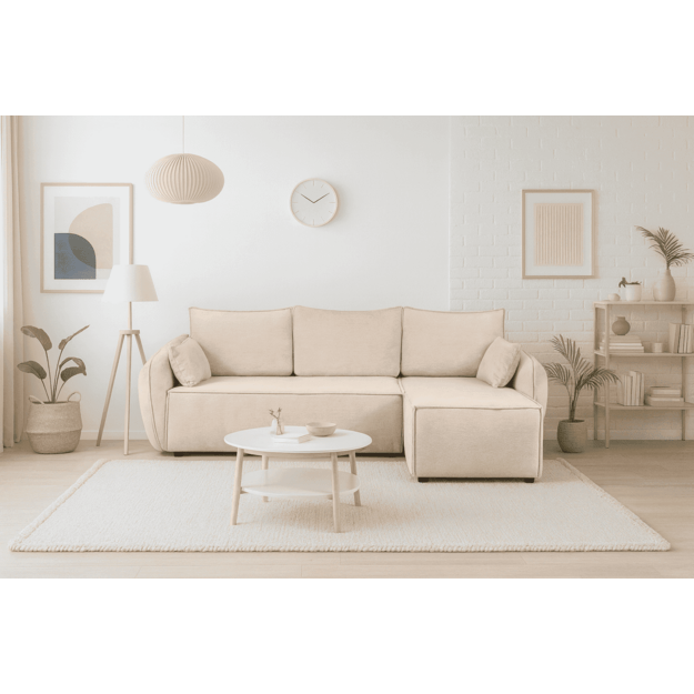 Minkštas kampas SELLMA – miego funkcija, 2 patalynės dėžės, 252 cm plotis 1