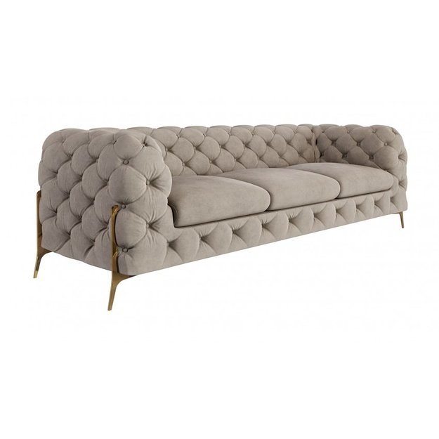 Trivietė sofa Chelsea Bis - erdvesnė trivietė sofa, aukštos kojelės, banguotos spyruoklės