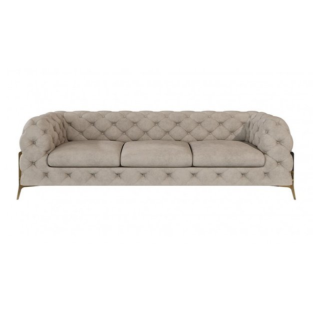 Trivietė sofa Chelsea Bis - erdvesnė trivietė sofa, aukštos kojelės, banguotos spyruoklės