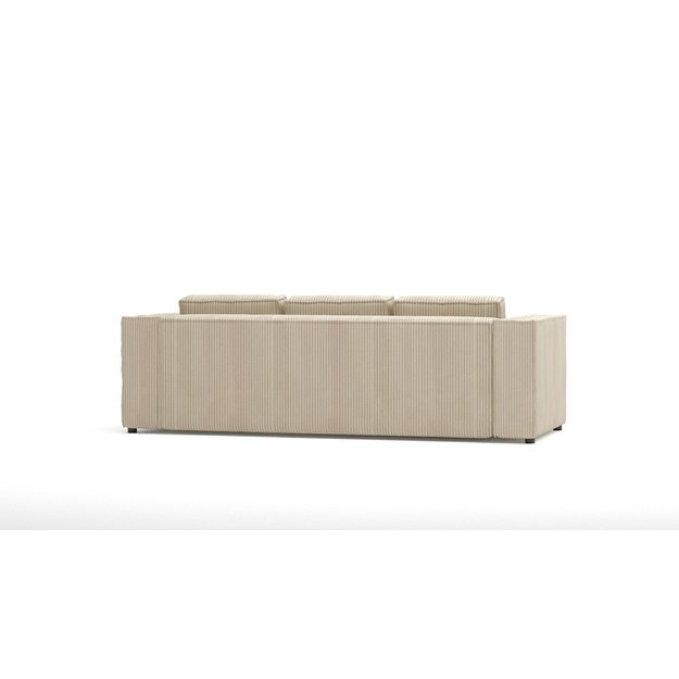 Trivietė sofa Cloe - 230 cm, minkštos nugaros pagalvės, trys sėdimos vietos