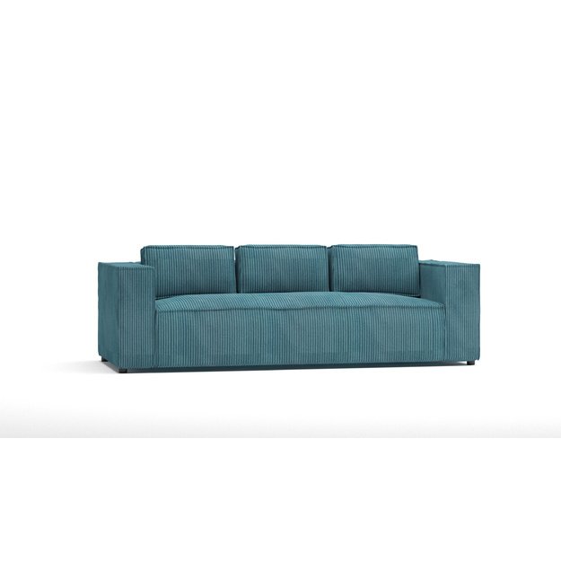 Trivietė sofa Cloe - 230 cm, minkštos nugaros pagalvės, trys sėdimos vietos