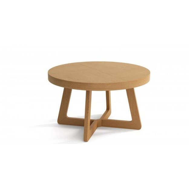 Išskleidžiamas apvalus valgomojo stalas – ąžuolo faneruotė, ilgis iki 230 cm (tik stalas)