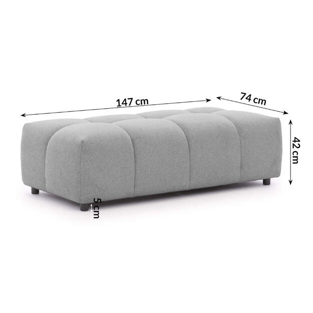 Minkštas kampas Albane su pufu – universalus, erdvus ir elegantiško dizaino komplektas 4