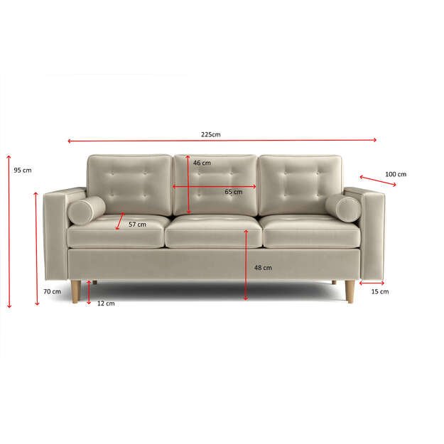 Sofa-lova VENTA – miego funkcija, patalynės dėžė, 225 cm plotis 2