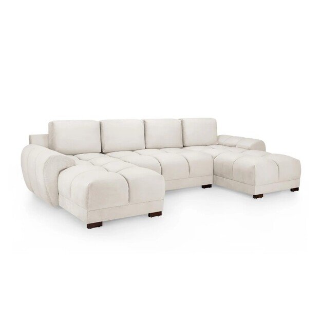 Kampinė sofa Azzuro U – erdvi ir stilinga sofa šeimai bei svečiams
