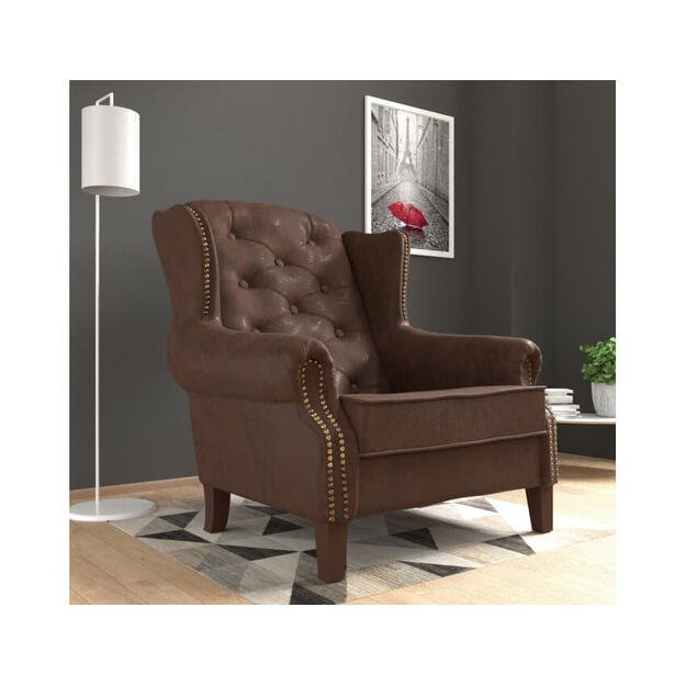 Chesterfield tipo fotelis Bedford – britiška elegancija Budapešto širdyje  