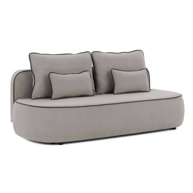 Trivietė sofa Saga – su miego funkcija, patalynės dėže ir dekoratyvinėmis pagalvėlėmis 1