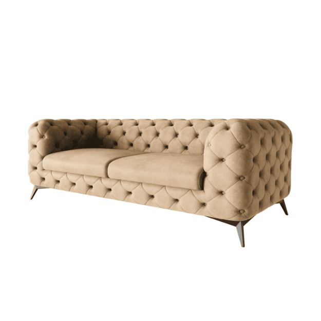 2,5 vietos sofa Chelsea - platesnė sėdimoji dalis, aukštos kojelės, banguotos spyruoklės