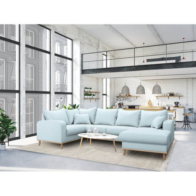 Kampinė sofa Beata U – erdvus ir elegantiškas baldas 6 asmenims